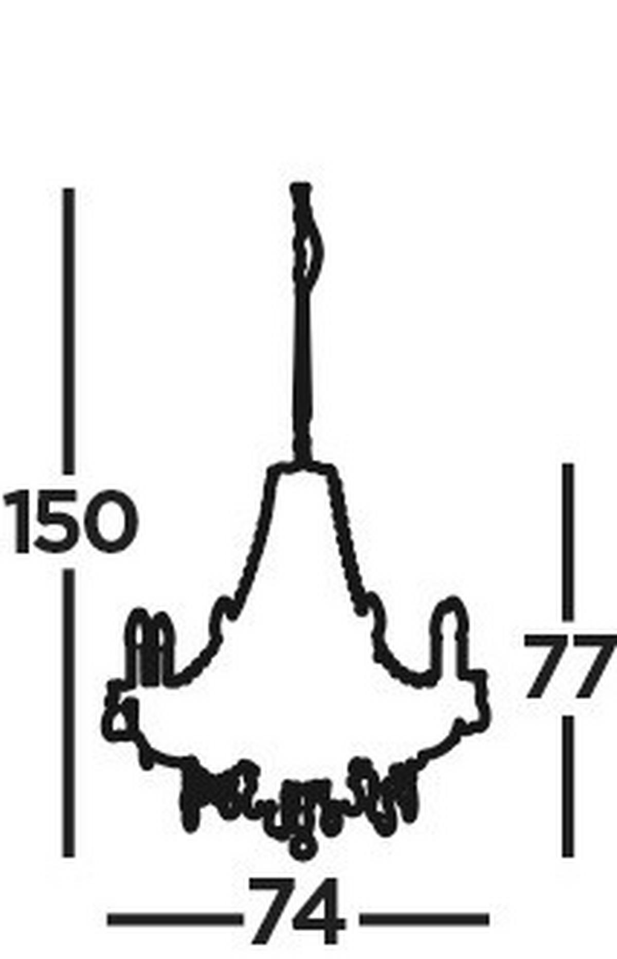 LESTENEC  Marie Therese      74/150 cm      E14 - barve kroma/siva, Trend, kovina/umetna masa (74/150cm)