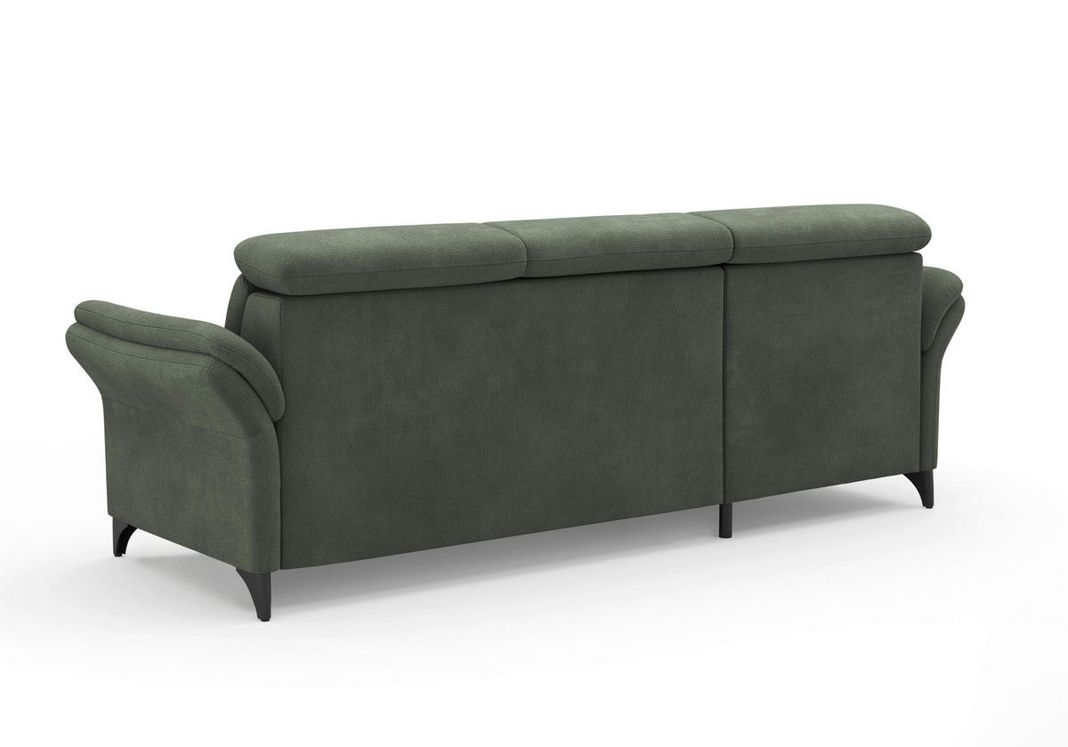 ECKSOFA GLENDALE E Dunkelgrün Flachgewebe  - Dunkelgrün/Schwarz, KONVENTIONELL, Textil/Metall (166/253cm) - Sit & More