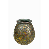 VASE 20 cm  - Goldfarben/Grün, KONVENTIONELL, Kunststoff (20/20cm)