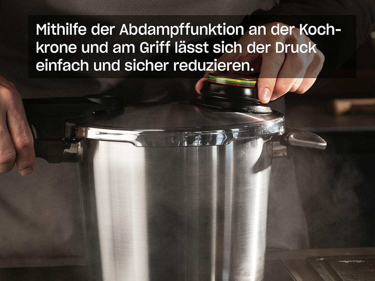 SCHNELLKOCHTOPF VITAVIT® PREMIUM satiniert 6.0 L  - Silberfarben, Basics, Metall (22cm) - Fissler