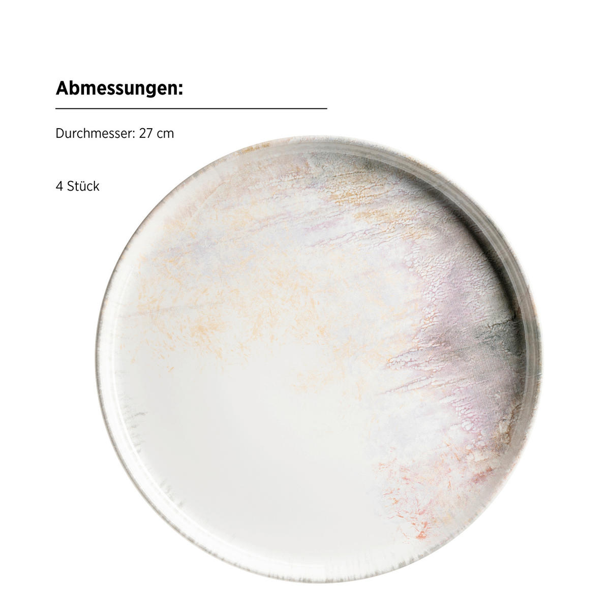 SPEISETELLERSET Lila, Weiß 27/2,5 cm AQUARELLIA LILA  - Lila/Weiß, Basics, Keramik (27/2,5cm) - Mäser