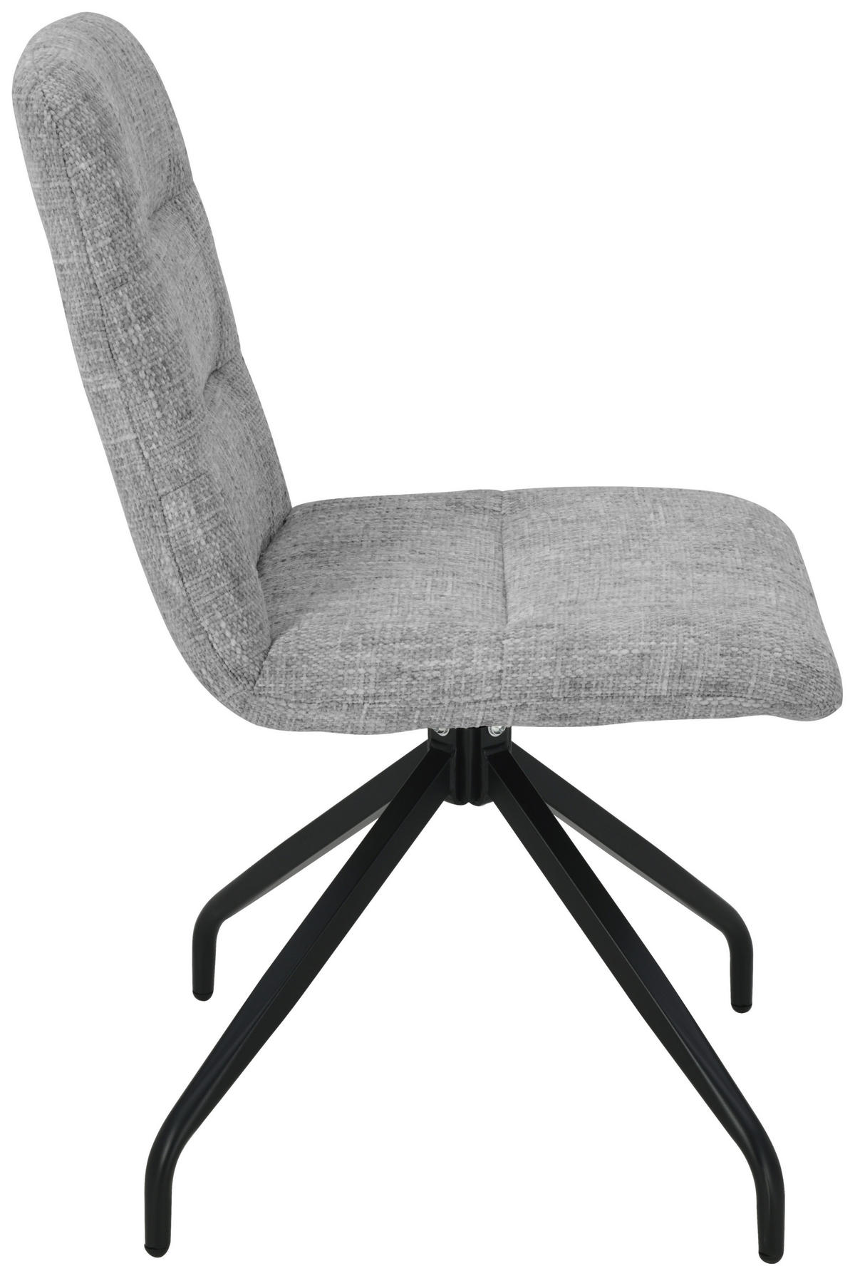 STUHL Leinenoptik Grau, Schwarz  - Schwarz/Grau, Design, Textil/Metall (50/90/63cm) - Carryhome