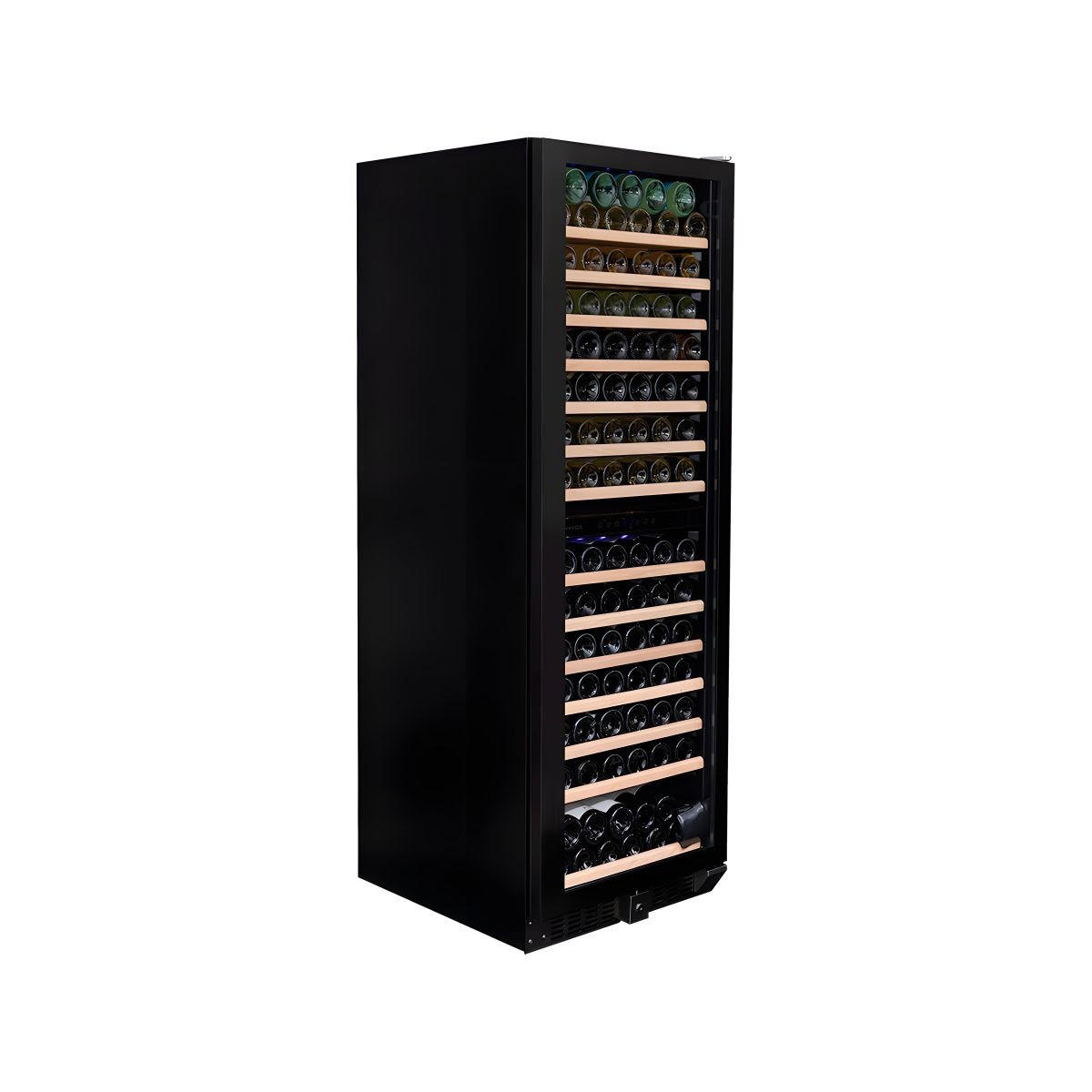 WEINKÜHLSCHRANK DX-166.428DBK  - Schwarz, Basics, Glas/Holz (59,5/177/68cm)