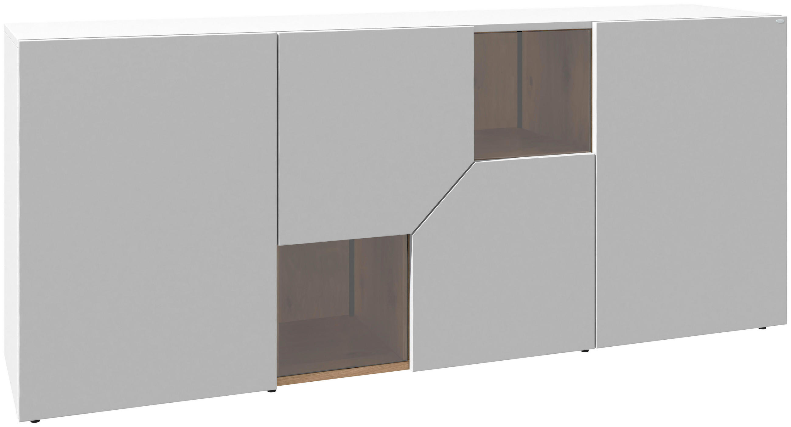 SIDEBOARD Weiß, Wildeiche  192/82/45 cm  - Wildeiche/Schwarz, Design, Glas/Holz (192/82/45cm) - Voglauer