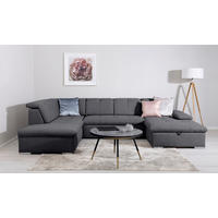 WOHNLANDSCHAFT Ramzes Dunkelgrau  - Dunkelgrau/Beige, Design, Textil/Metall (215/328/173cm) - MID.YOU