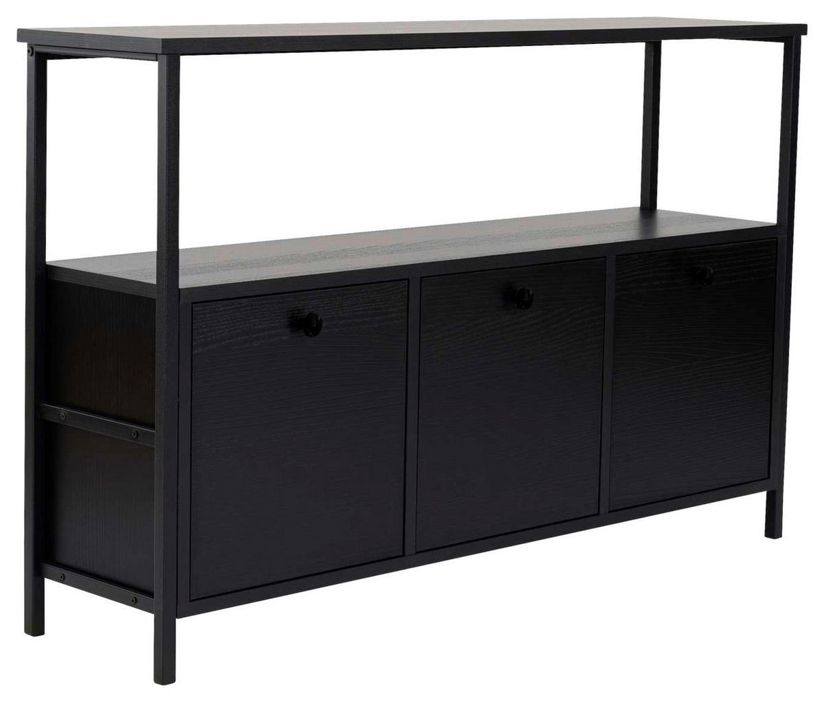 KOMMODE , 120/77/30 cm,  - Schwarz, MODERN, Holzwerkstoff (120/77/30cm) - MID.YOU