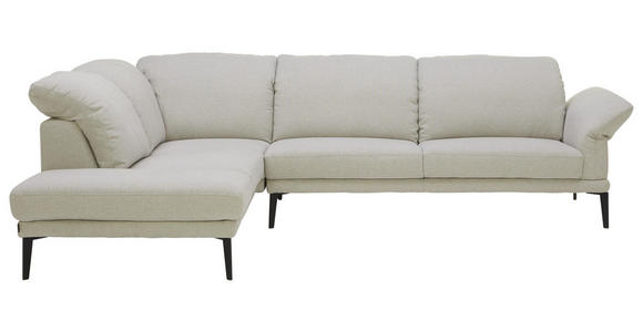 WOHNLANDSCHAFT in Textil Silberfarben - Anthrazit/Silberfarben, Natur, Textil/Metall (226/281cm) - Valnatura
