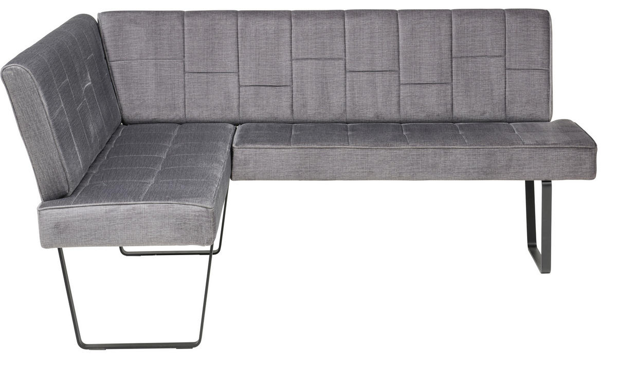 ECKBANK 150/190 cm  in Dunkelgrau  - Dunkelgrau/Schwarz, KONVENTIONELL, Textil/Metall (150/190cm) - MID.YOU