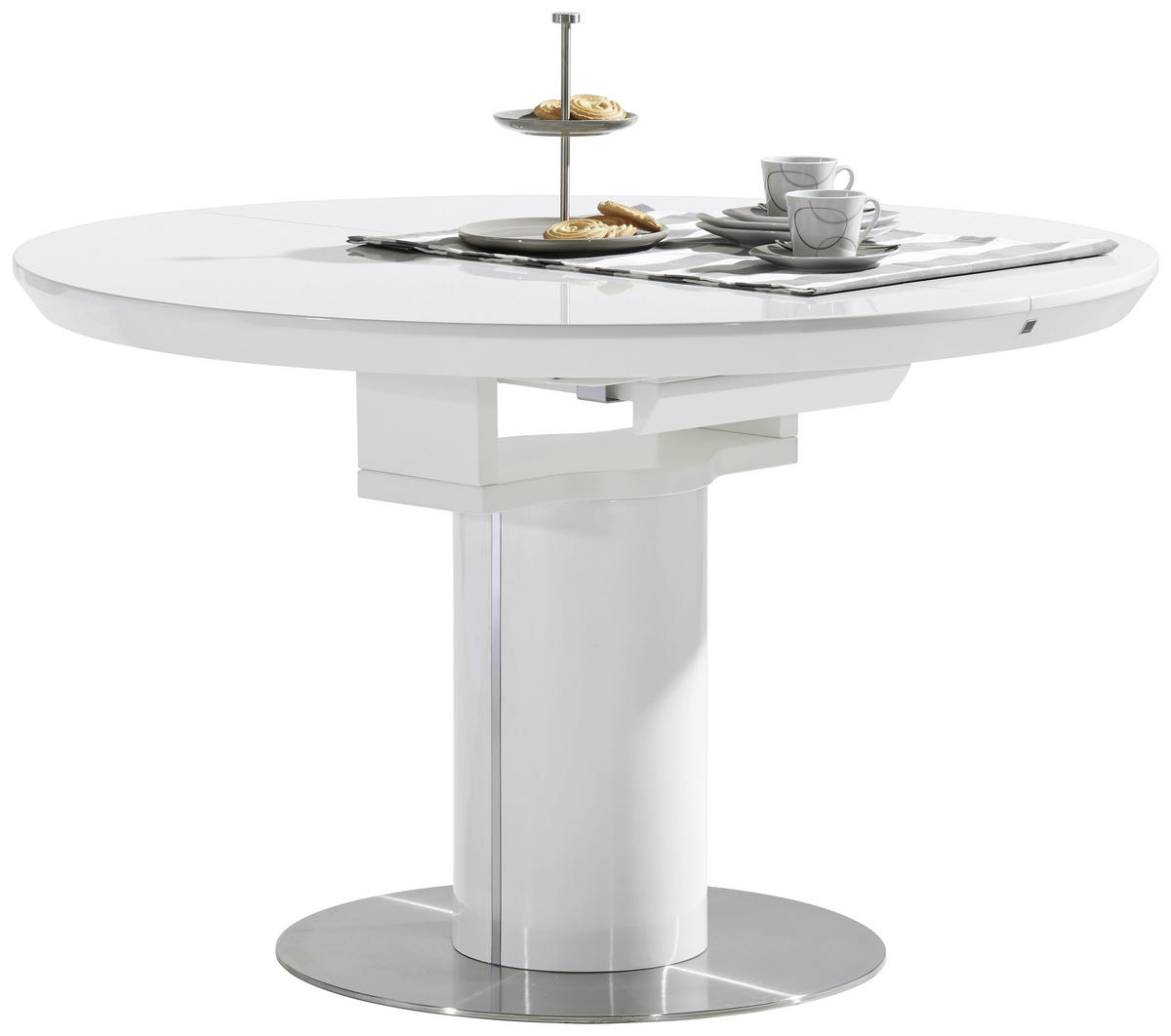 STOL ZA BLAGOVAONICU  bijela, boje oplemenjenog čelika  metal, drvni materijal      - bijela/boje oplemenjenog čelika, Design, drvni materijal/metal (120-160/76/120cm) - Novel