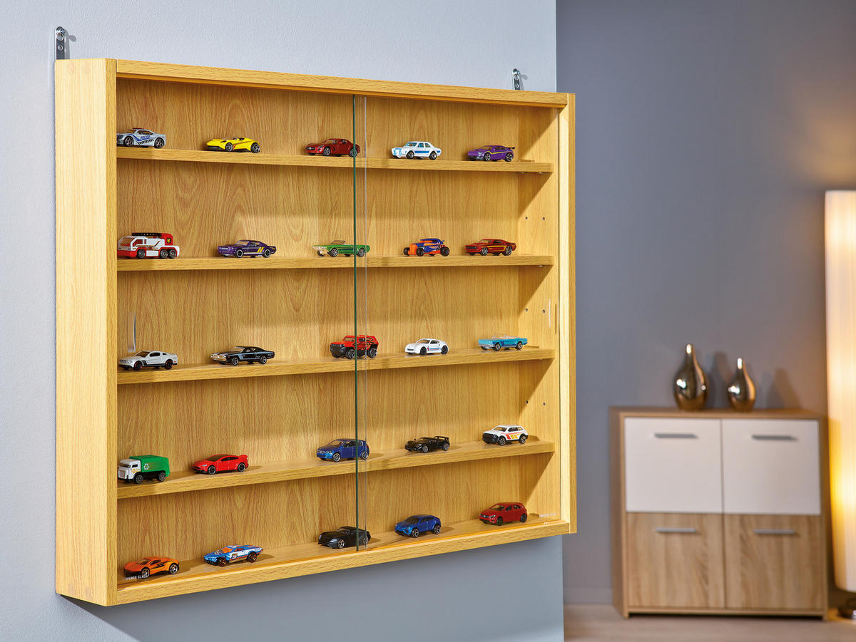 VITRINA VISEĆA 80/60/9,5 cm   - boje bukve, Basics, staklo/drvni materijal (80/60/9,5cm)