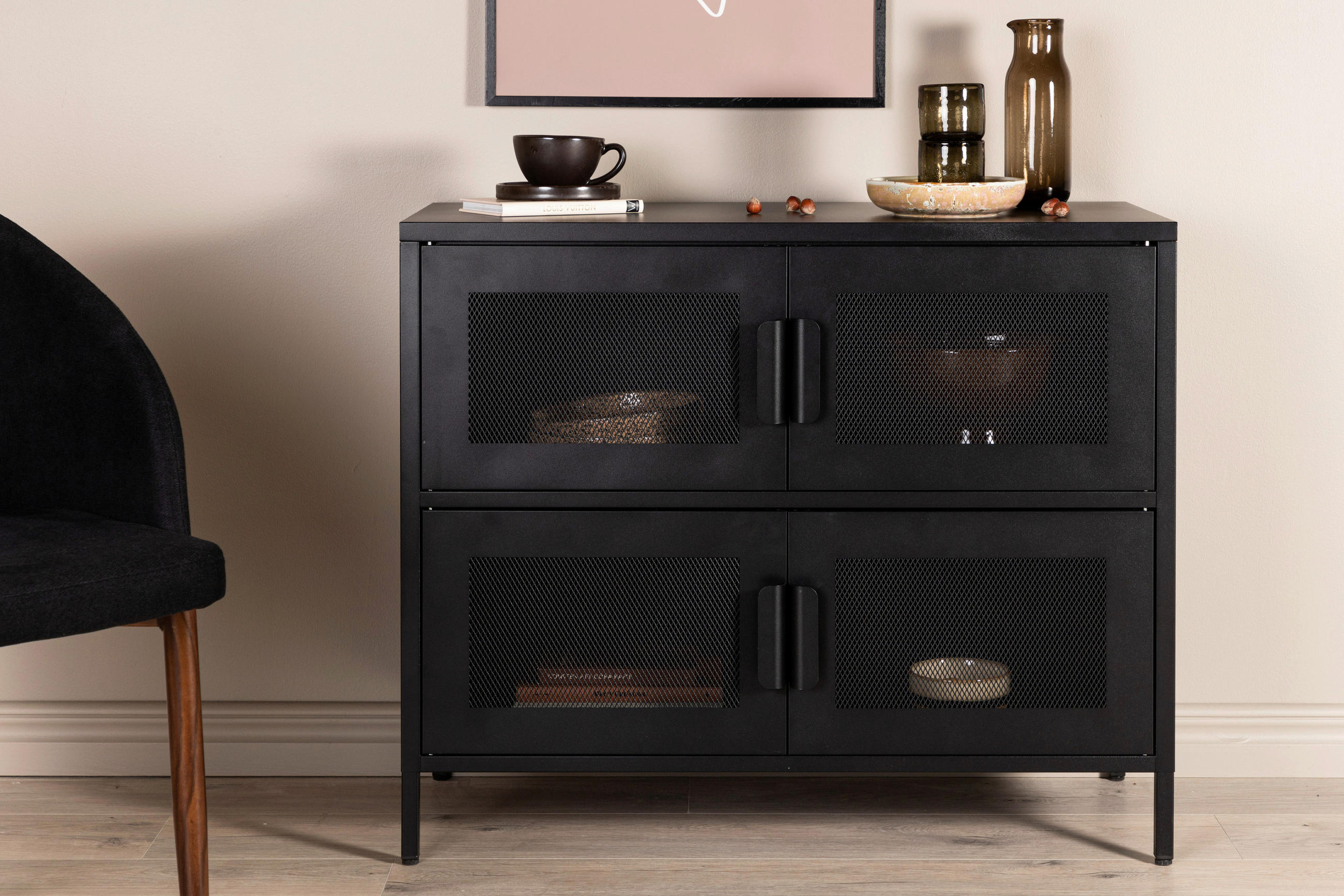 SIDEBOARD 90/75/40 cm  - svart, Design, metall (90/75/40cm) - Livetastic