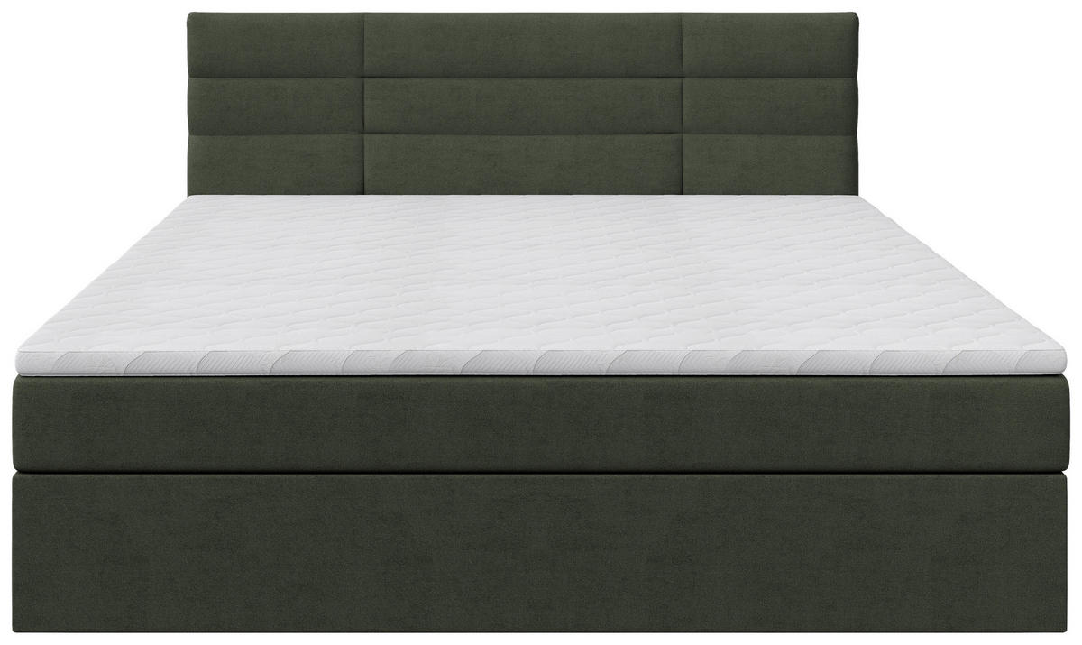 BOXBETT 180/200 cm  Dunkelgrün  - Dunkelgrün/Schwarz, Konventionell, Holz/Kunststoff (180/200cm) - Carryhome