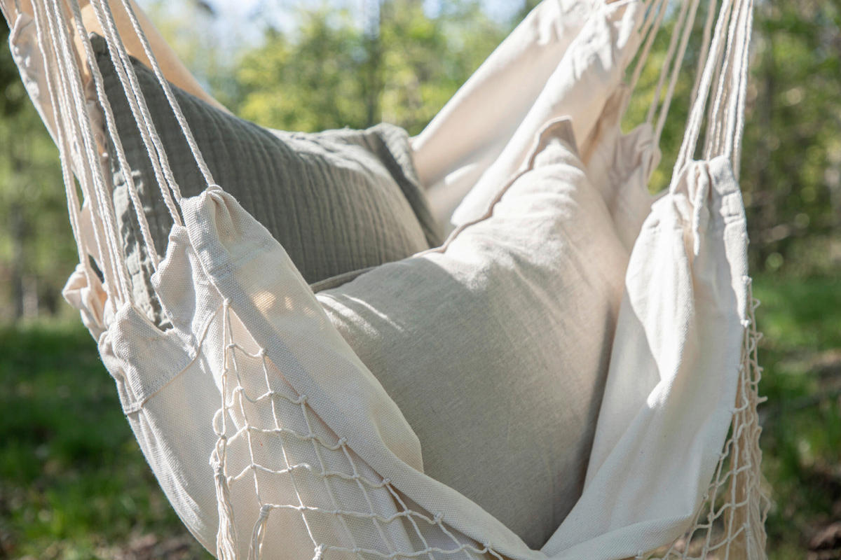 HÄNGFÅTÖLJ   100/120/50 cm  - vit, Modern, textil (100/120/50cm) - Gardenson