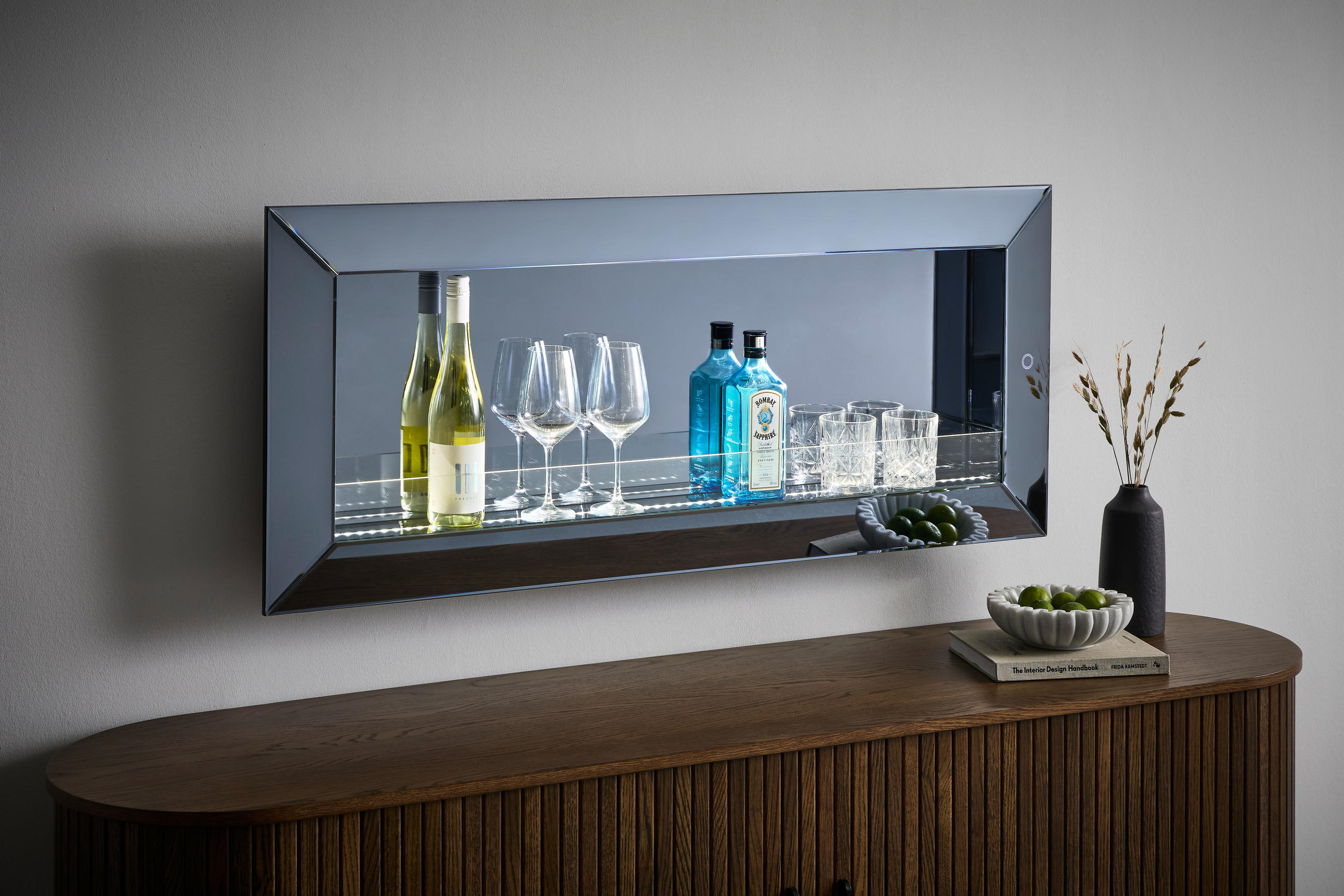 Thumbnail - Mid.you Wandspiegel, Klar, Glas, Holzwerkstoff, rechteckig, 120x52x12.5 cm, Spiegel, Wandspiegel