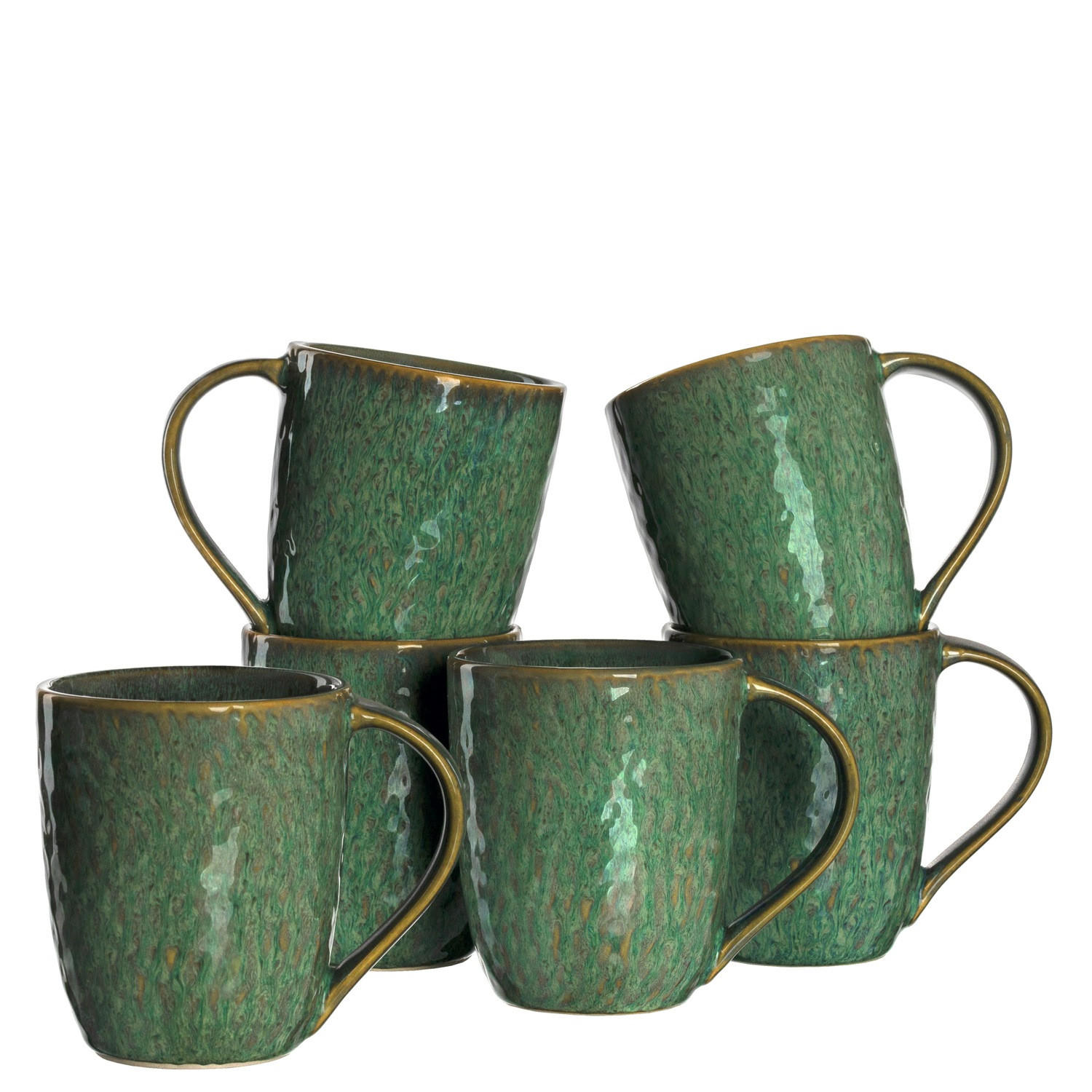 KAFFEEBECHERSET Matera 6-teilig  - Grün, LIFESTYLE, Keramik (0,33l) - Leonardo