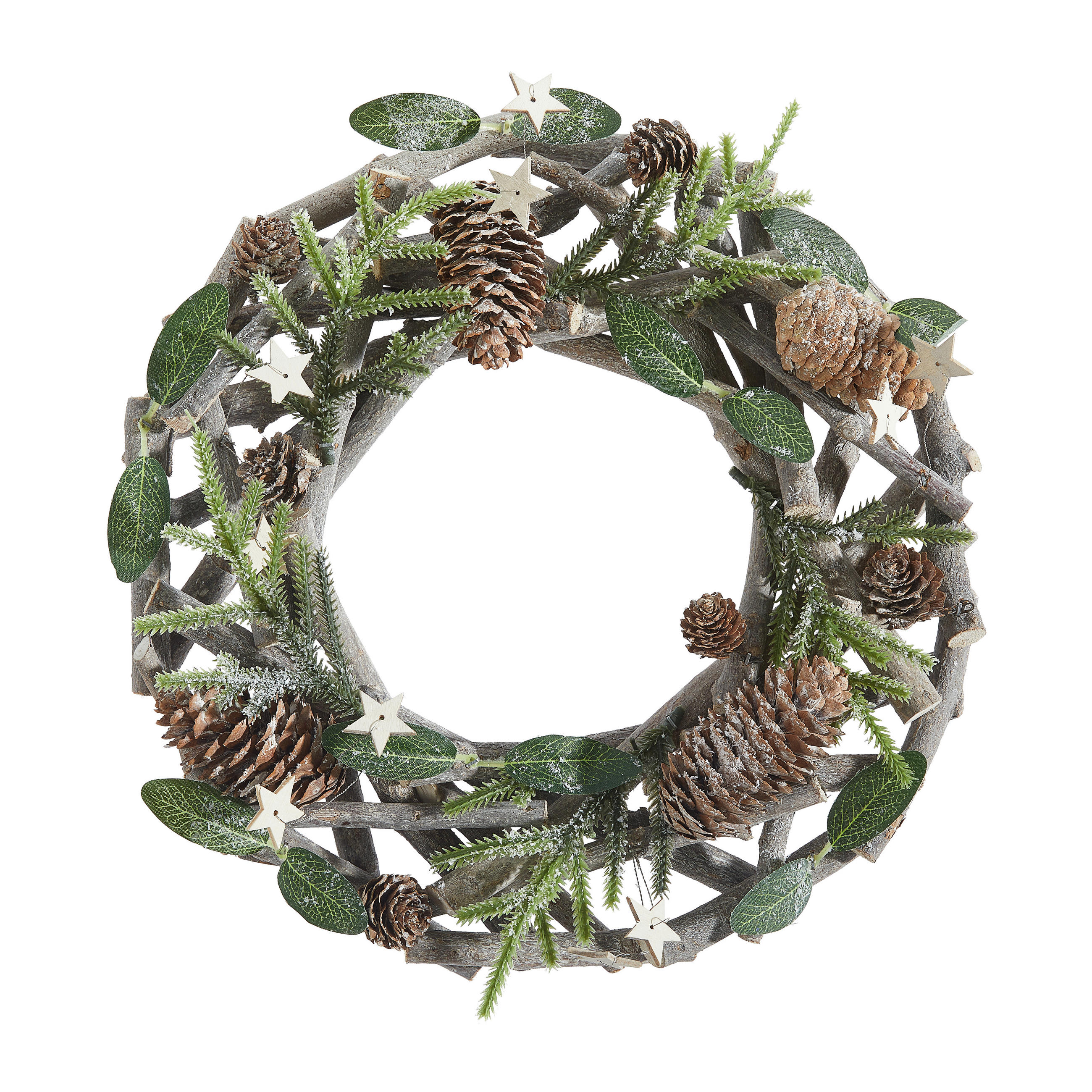 KRANZ - Naturfarben/Grün, LIFESTYLE, Naturmaterialien/Holz (30cm) - X-Mas