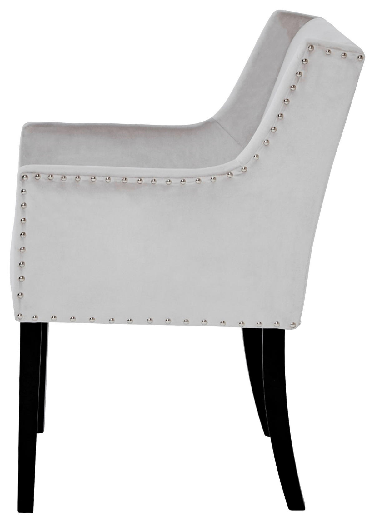ARMLEHNSTUHL  in Samt  - Silberfarben/Schwarz, Modern, Holz/Textil (58/62,5/88cm) - Livetastic