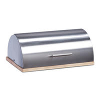 BROTKASTEN 39/28/16 cm  - Edelstahlfarben, Basics, Holz/Metall (39/28/16cm) - Zeller Present