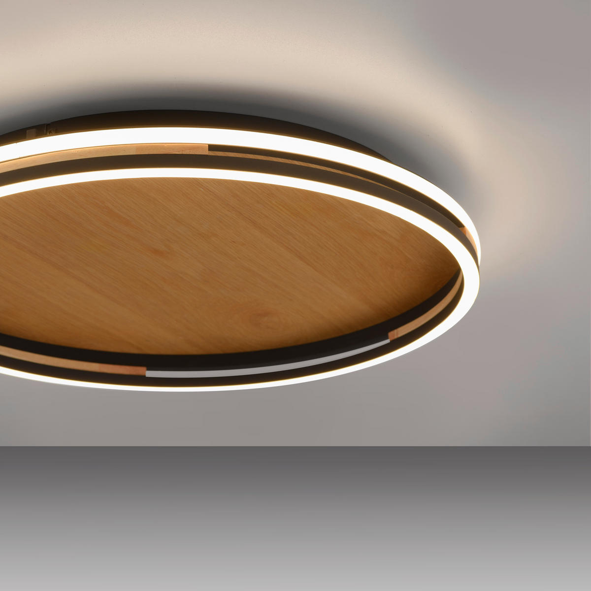 LED-DECKENLEUCHTE 55/55/8 cm   - Eichefarben, Natur, Kunststoff/Metall (55/55/8cm)