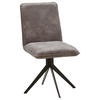 STUHL  in Stahl Lederlook  - Graubraun/Schwarz, Design, Textil/Metall (46,5/87/64cm) - Voleo