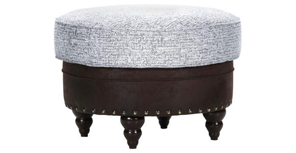 HOCKER Chenille, Mikrofaser Hellgrau, Dunkelbraun  - Dunkelbraun/Hellgrau, ROMANTIK / LANDHAUS, Holz/Textil (75/50/75cm) - Landscape