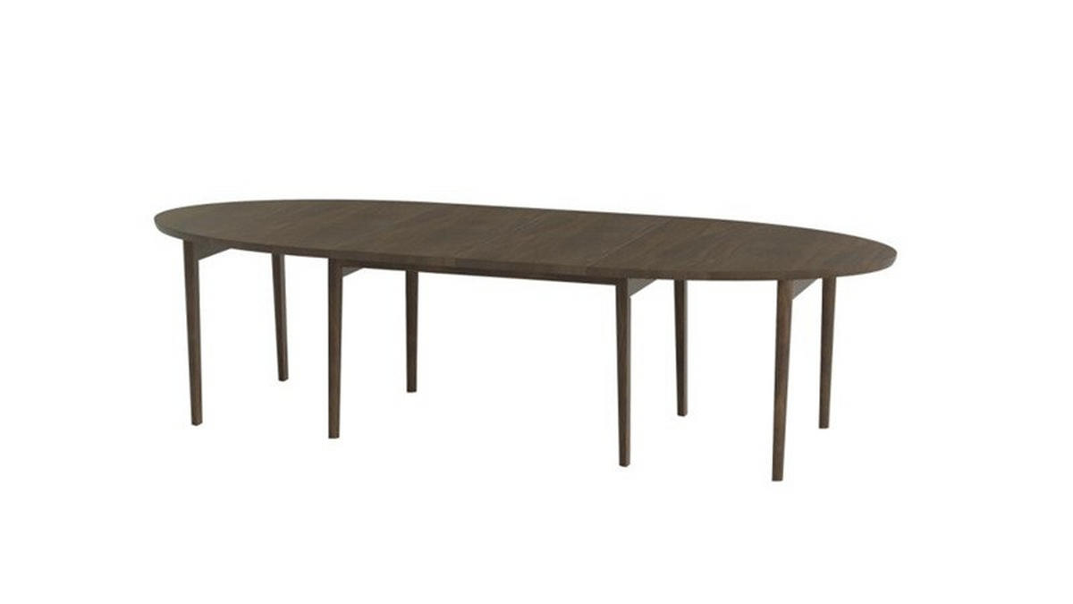 MATBORD 190-290/109/74 cm massivt trä, delar i massivt trä  trä utdragbar, finns i olika träslag oval valnötsfärgad  - valnötsfärgad, Klassisk, trä (190-290/109/74cm) - Skovby