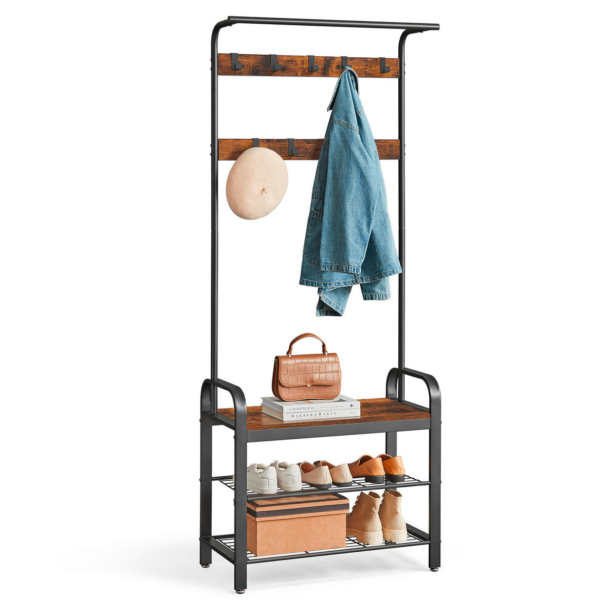 ŠATNA, hnědá, černá, 72/183/33,7 cm - černá/hnědá, Trend, kompozitní dřevo (72/183/33,7cm) - Boxxx