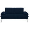 2,5-SITZER in Velours Dunkelblau  - Beige/Schwarz, Design, Textil/Metall (196/89/104cm) - Dieter Knoll