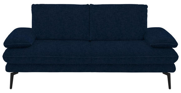 2,5-SITZER Dieter Knoll in Velours Dunkelblau  - Beige/Schwarz, Design, Textil/Metall (196/89/104cm) - Dieter Knoll