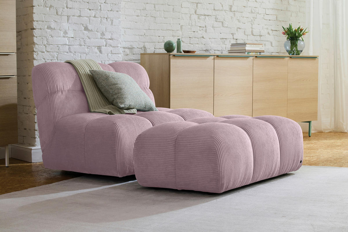 HOCKER Cord Mauve  - Mauve/Schwarz, KONVENTIONELL, Kunststoff/Textil (105/43/90cm) - Tom Tailor