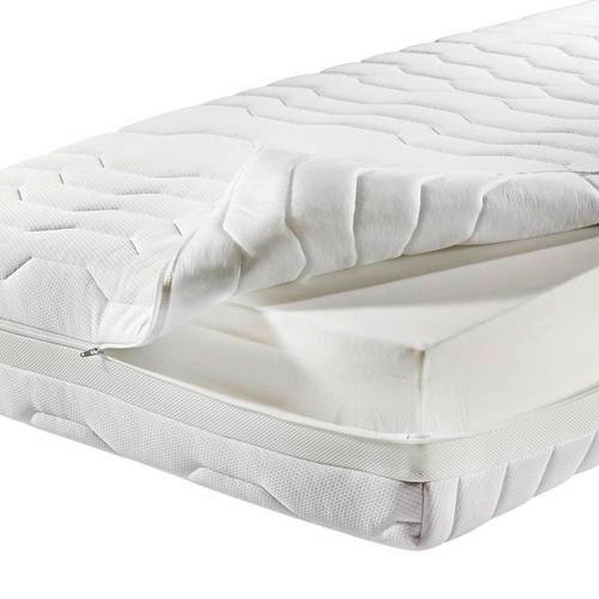 TASCHENFEDERKERNMATRATZE 120/200 cm Höhe ca. 25 cm  - Weiß, Basics, Textil (120/200cm) - Sleeptex