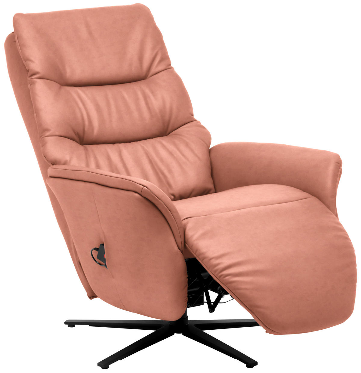 MASSAGESESSEL Echtleder Koralle    - Koralle/Anthrazit, KONVENTIONELL, Leder/Metall (74/114/97cm) - Himolla