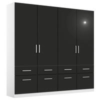 DREHTÜRENSCHRANK  in Weiß, Grau  - Chromfarben/Weiß, MODERN, Holzwerkstoff/Kunststoff (181/197/54cm) - Rauch Möbel