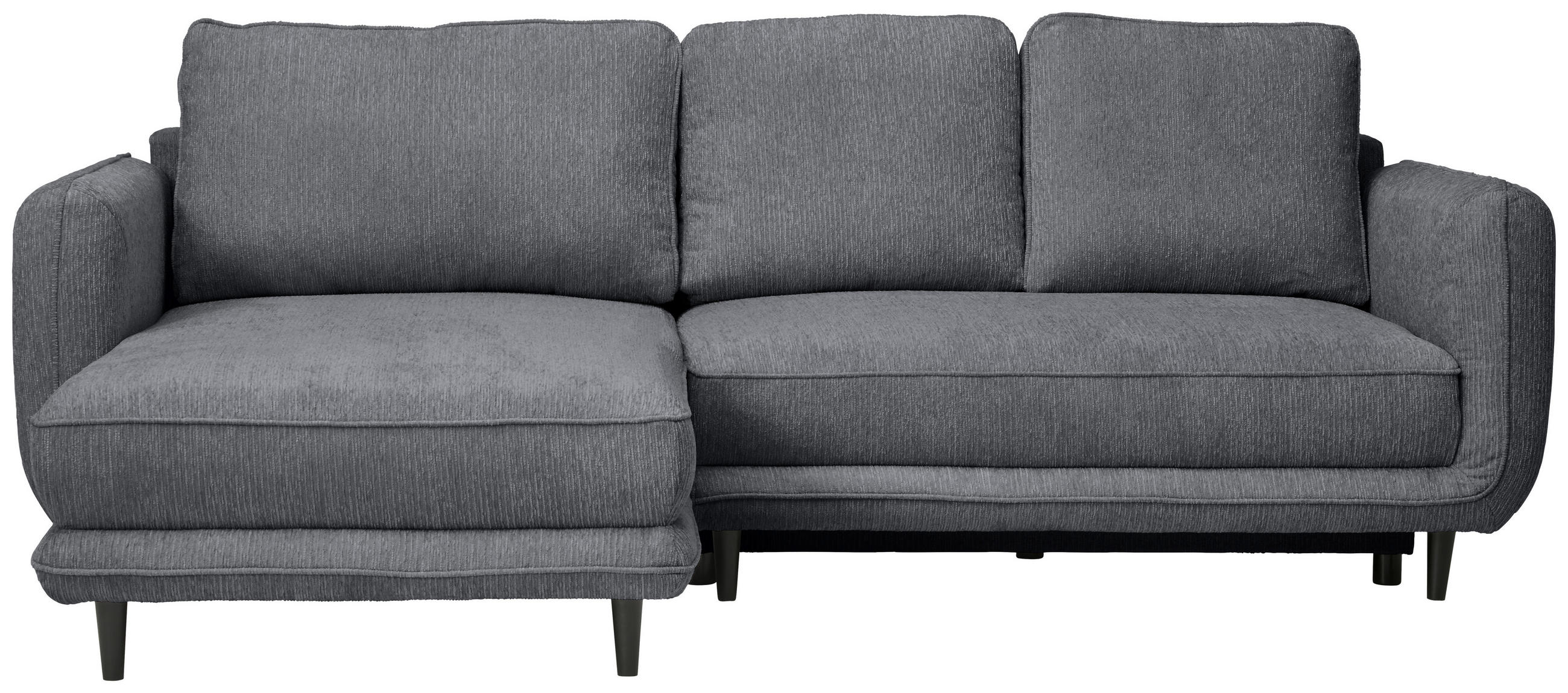 ECKSOFA Grau Struktur  - Schwarz/Grau, KONVENTIONELL, Holz/Textil (170/247cm) - Carryhome