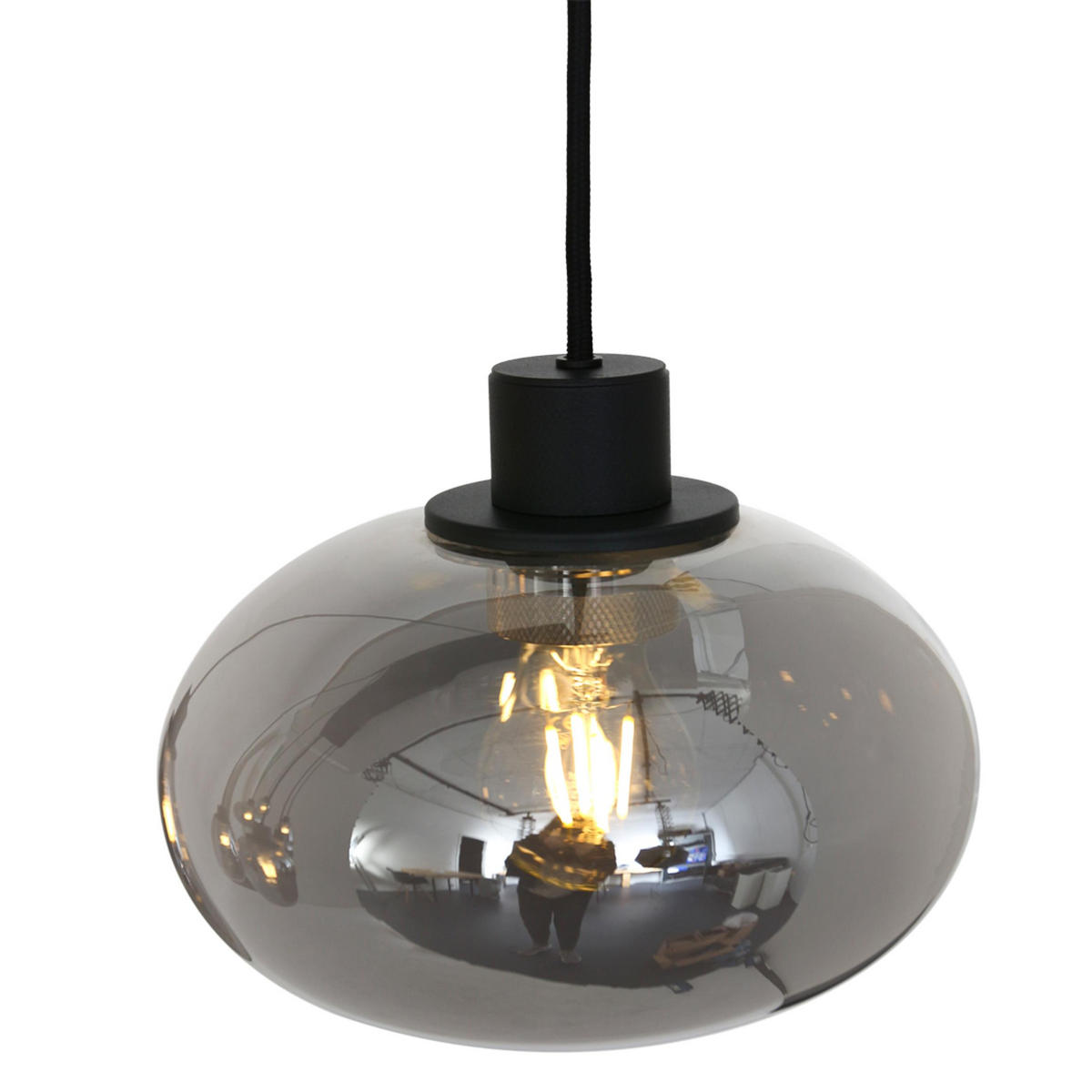 PENDELLEUCHTE  30/20-180/145 cm   - Schwarz, Trend, Glas/Metall (30/20-180/145cm)
