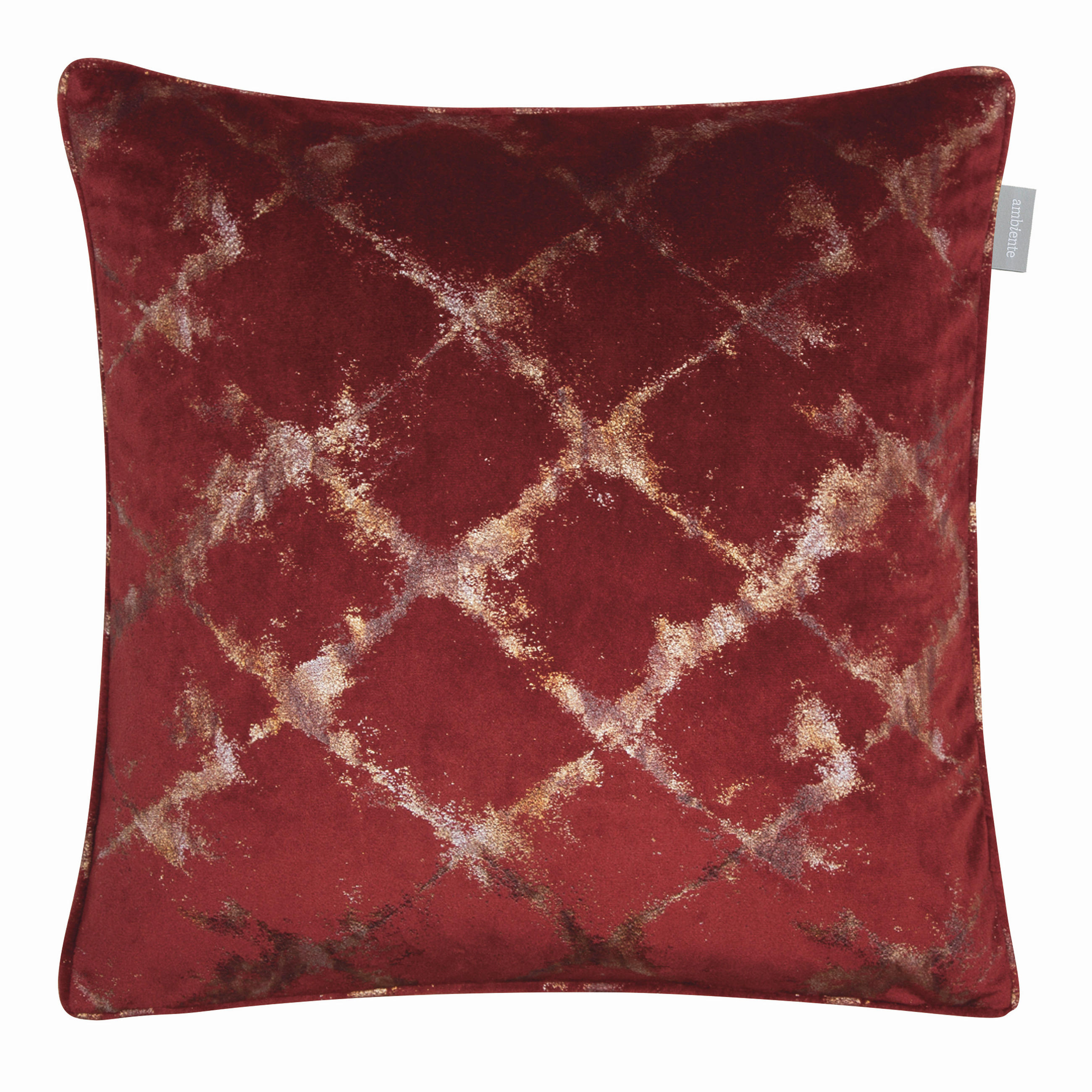 KISSENHÜLLE Shiny Velvet 48/48 cm  - Rot/Goldfarben, Design, Textil (48/48cm) - Ambiente
