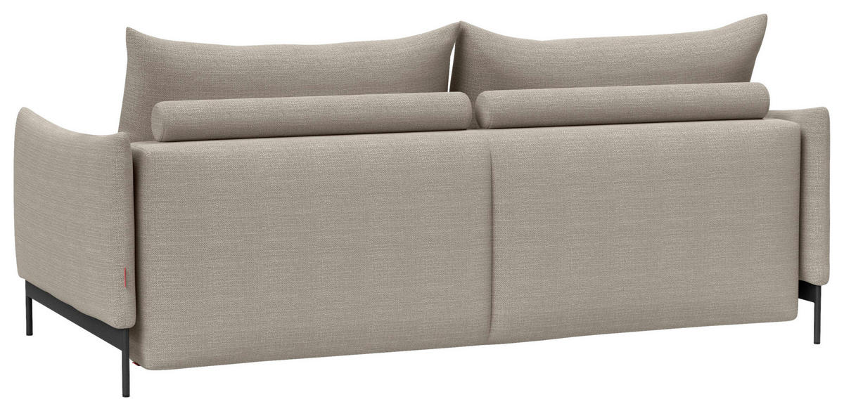 SCHLAFSOFA Flachgewebe Greige  - Greige/Schwarz, Design, Textil/Metall (225/94/110cm) - Innovation