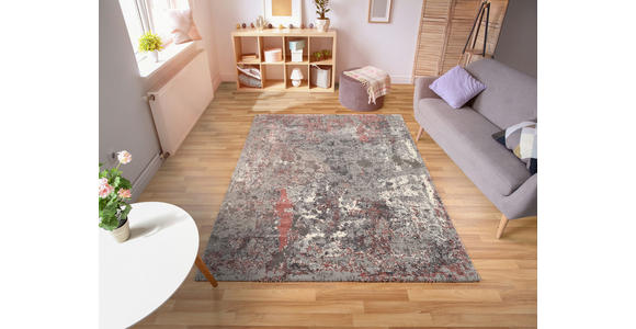 VINTAGE-TEPPICH 200/200 cm Timeline Quantum Grau, Hellrot - Hellrot/Grau, Design, Textil (200/200cm) - Novel