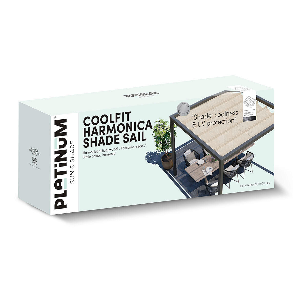 SONNENSEGEL  - Grau, MODERN, Kunststoff (370/1/370cm) - Gardenson