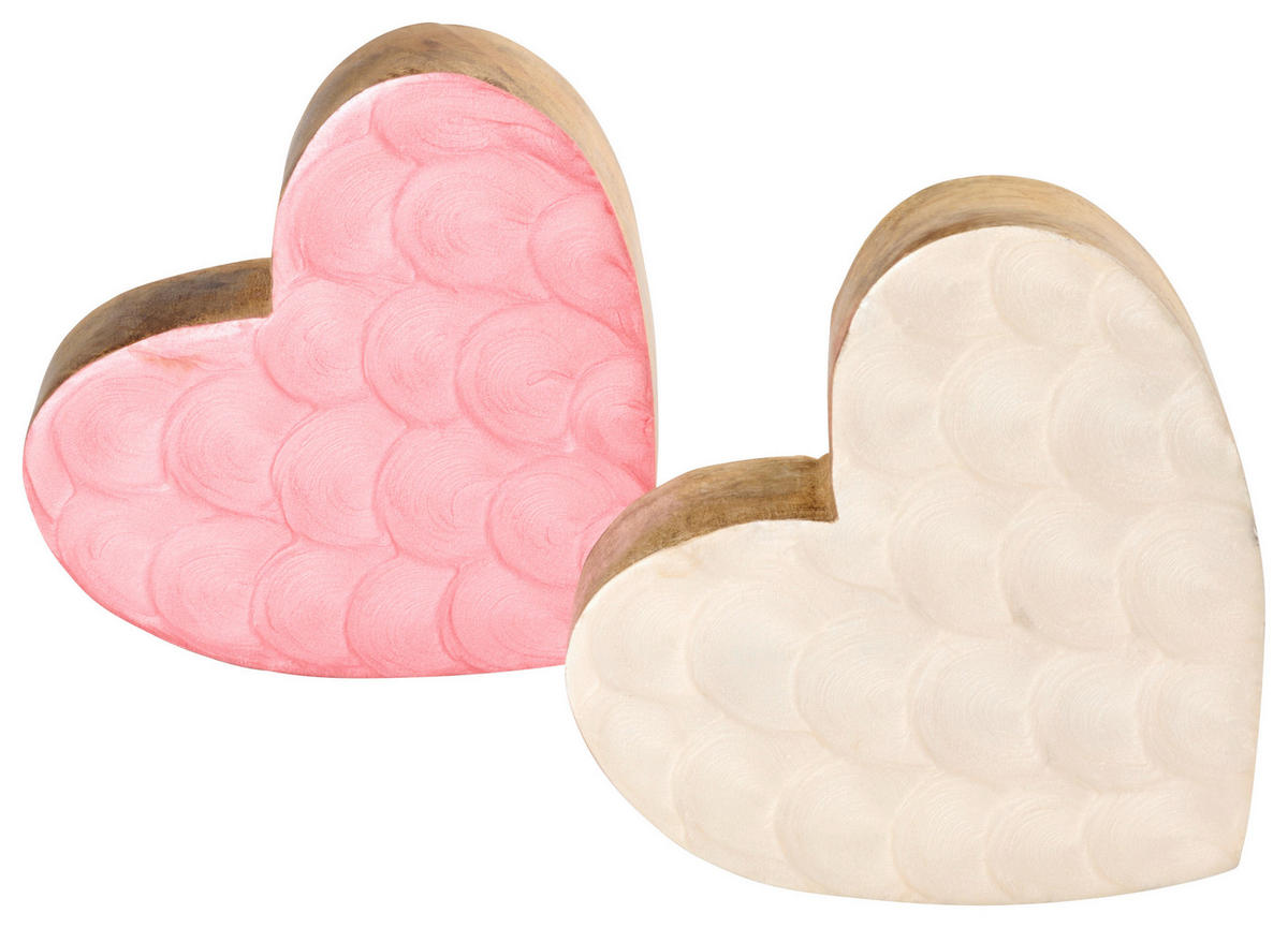 DEKOHERZ - Rosa/Weiß, LIFESTYLE, Holz (11,5/3,5cm)