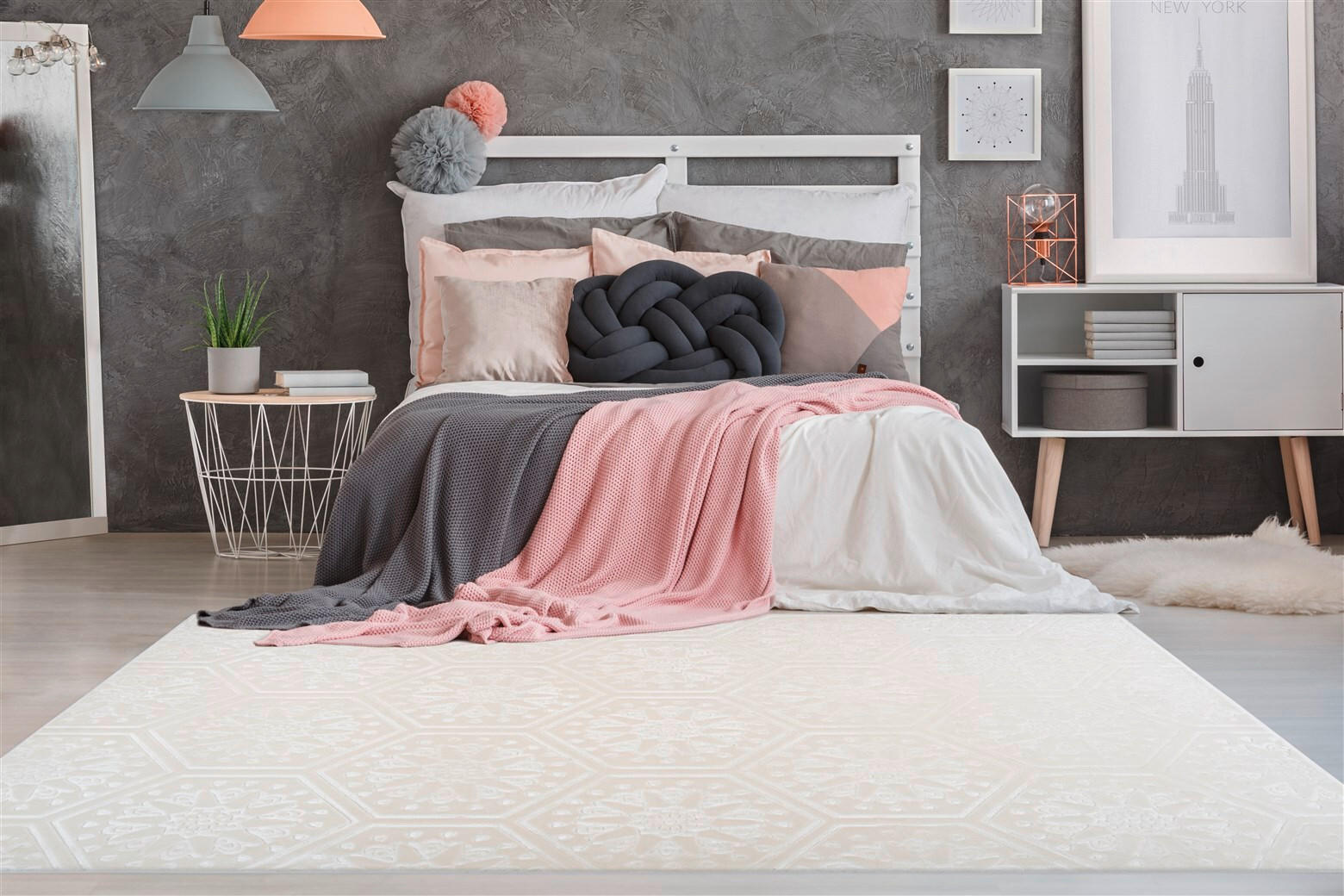 FLACHWEBETEPPICH 120/170 cm Monroe 225 Weiß Weiß  - Weiß, KONVENTIONELL, Kunststoff/Textil (120/170cm)