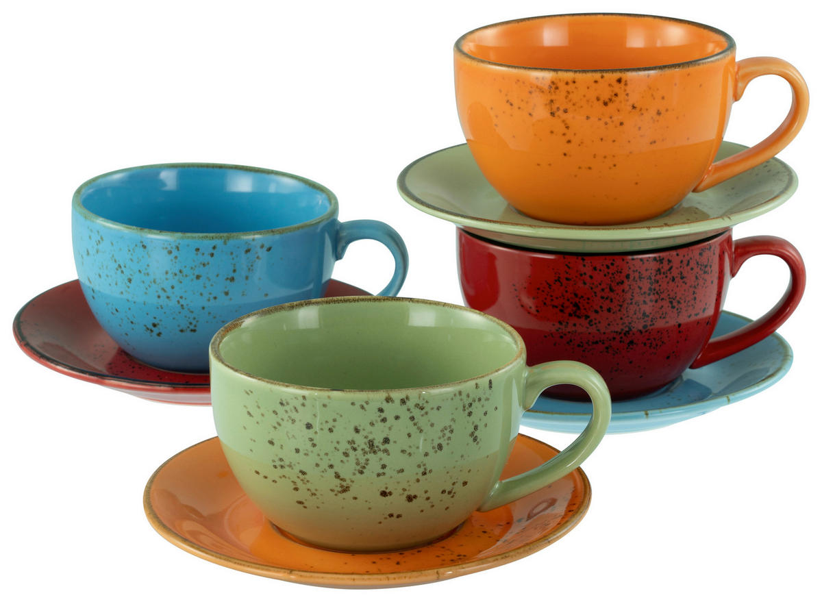 SCHÜSSELSET Nature Collection 8-teilig  - Rot/Orange, Design, Keramik - Creatable