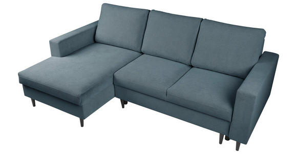 ECKSOFA  in Struktur Dunkelgrau  - Dunkelgrau/Schwarz, MODERN, Holz/Kunststoff (145/230cm) - Carryhome