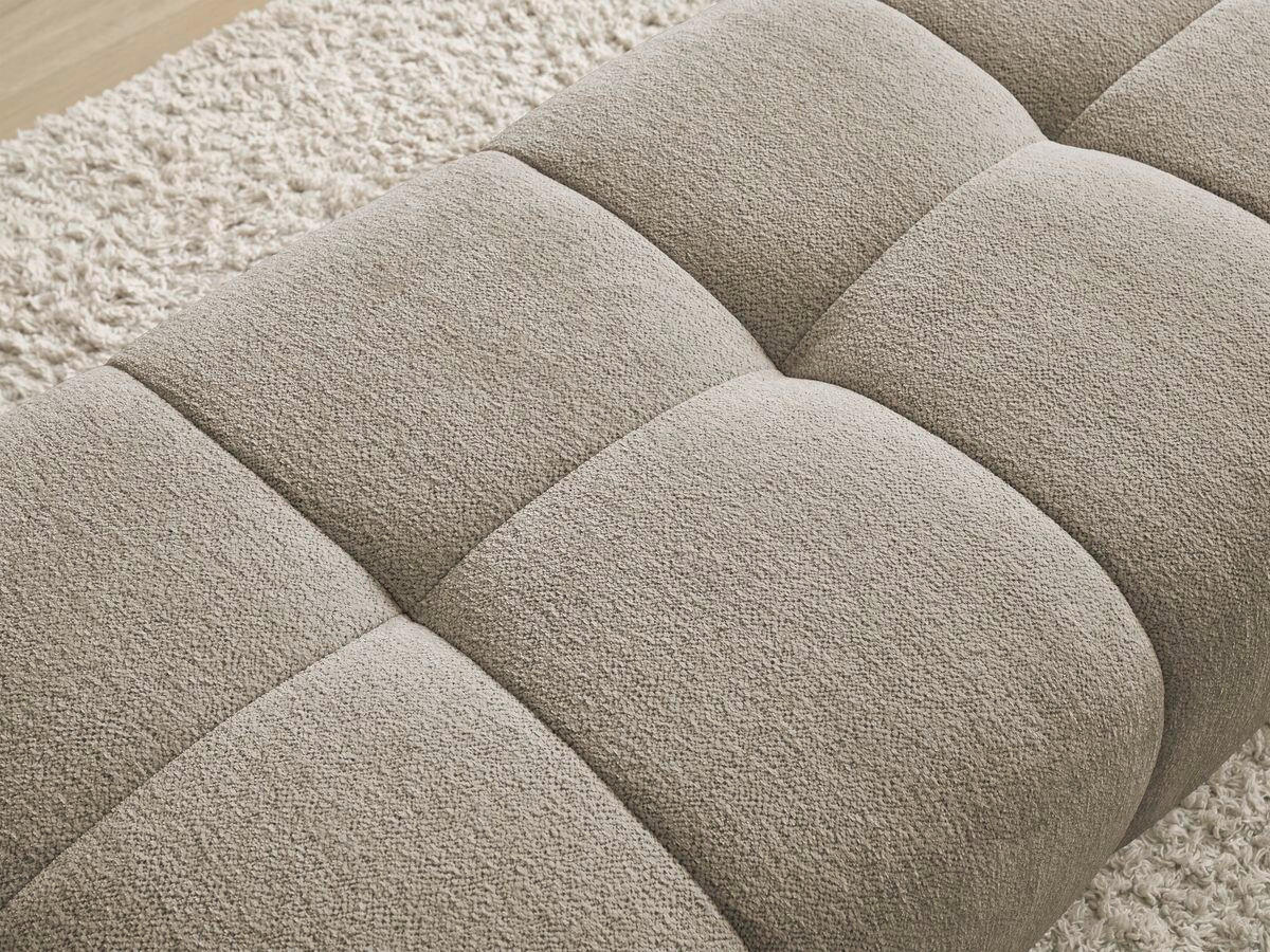 HOCKER EVEREST Flachgewebe Taupe  - Taupe/Schwarz, MODERN, Kunststoff/Textil (166/100/40cm)