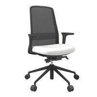 DREHSTUHL Lederlook Schwarz, Weiß  - Schwarz/Weiß, MODERN, Kunststoff/Textil (70/103-115/70cm)