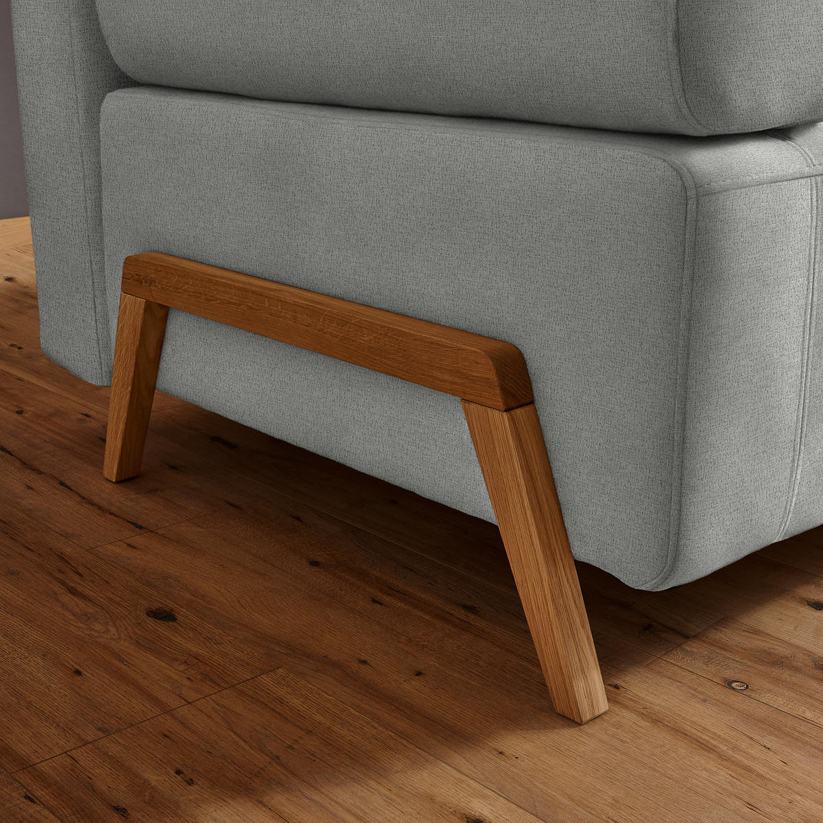 SCHLAFSOFA in Textil Hellgrau  - Hellgrau/Naturfarben, Design, Holz/Textil (211/88/102cm) - Niels Andersson