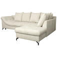ECKSOFA Perlmutt Struktur  - Perlmutt/Schwarz, KONVENTIONELL, Textil/Metall (274/194cm) - Carryhome