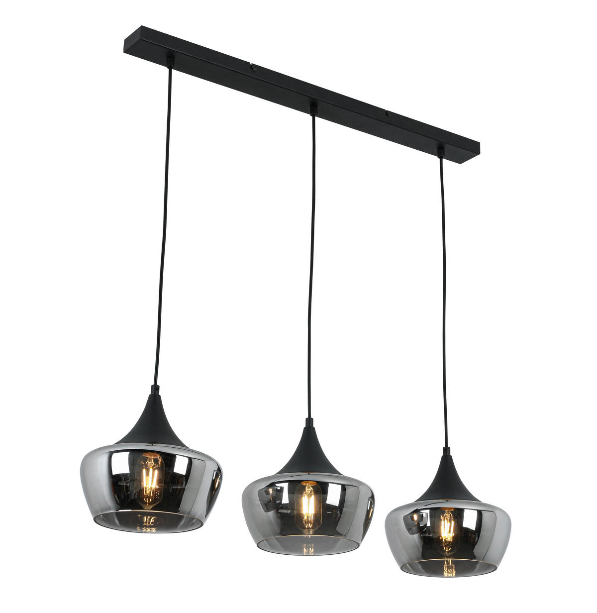 VISEČA SVETILKA     80/22/120 cm        3x25 W E27 - barve kroma/črna, Konvencionalno, kovina/umetna masa (80/22/120cm) - Novel