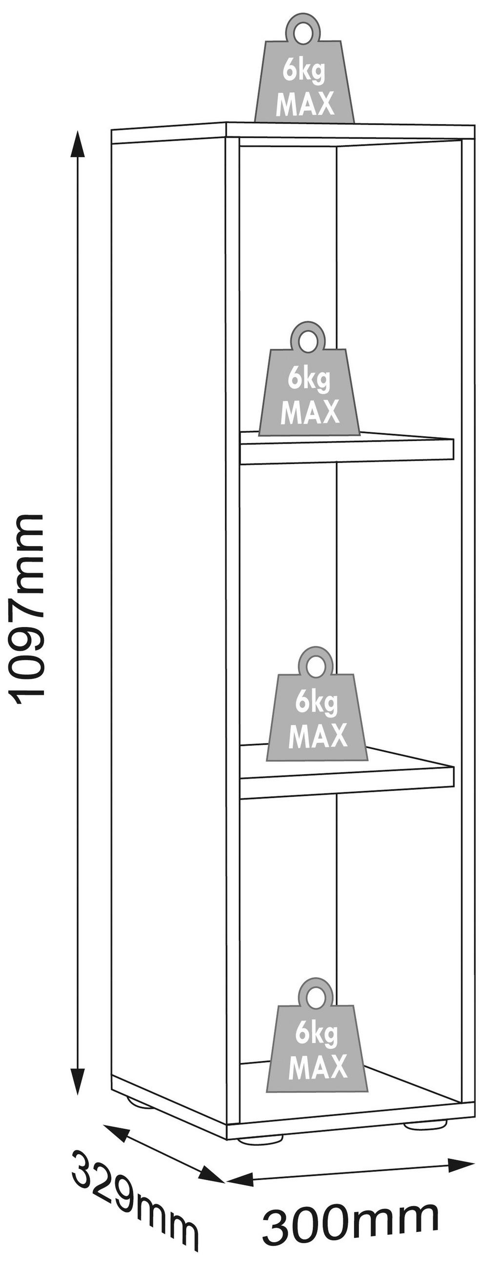 AKTENREGAL 30/110/33 cm  - Honigeiche/Weiss, Design, Holzwerkstoff/Kunststoff (30/110/33cm) - MID.YOU