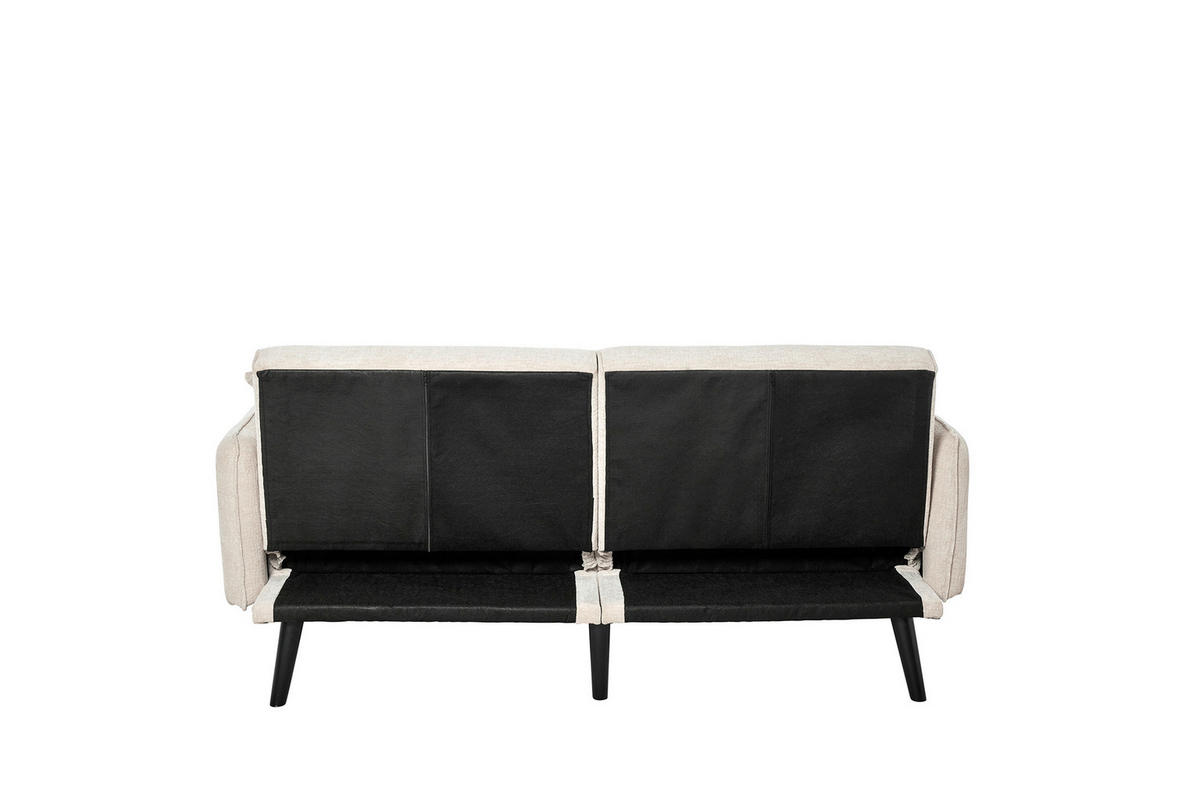 SCHLAFSOFA Bouclé Champagner  - Champagner/Schwarz, MODERN, Holz/Textil (191/83/84cm) - Livetastic